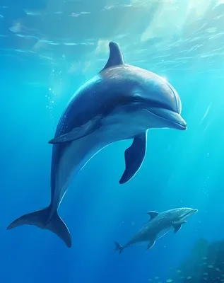 Картинки дельфины в море - 62 фото