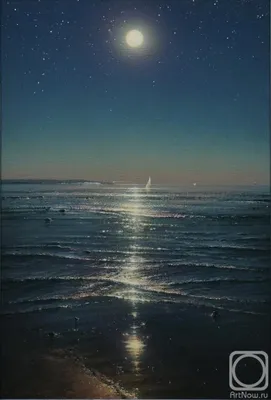 Море ночью со светящейся …» — создано в Шедевруме