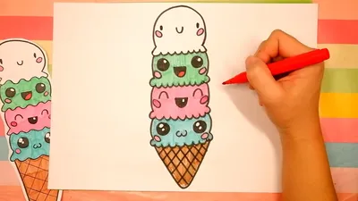 Как нарисовать мороженое, фруктовое эскимо на палочке, лёгкие рисунки и  раскраски для детей и малышей | FRESH ART | Дзен