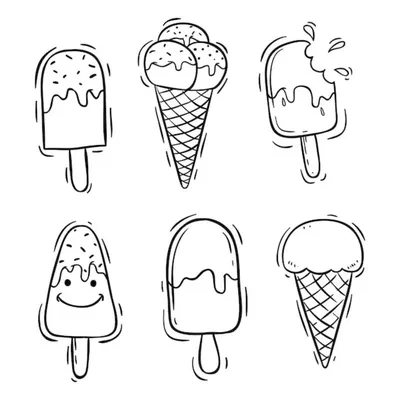 Рисунки мороженое для срисовки карандашом
