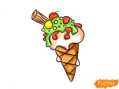 Stock-illustrationen Мороженое акварелью. На изолированном белом фоне  шарики мороженого. | Adobe Stock
