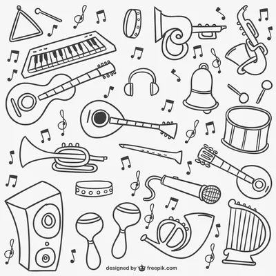 Раскраски Музыкальные инструменты распечатать бесплатно в формате А4 (41  картинка) | RaskraskA4.ru