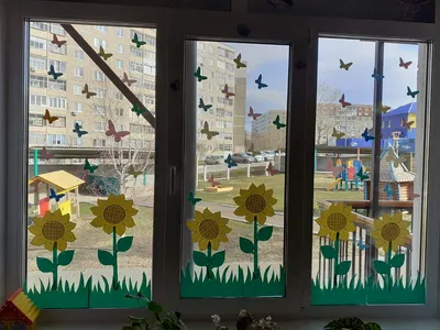 Весеннее украшение окон | Детский сад №97 «Добрынюшка»