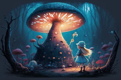 Сказочные грибочки от нейросетей | Пикабу