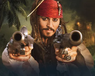 Обои на рабочий стол Джек Воробей из фильма Пираты Карибского моря: на  странных берегах / Pirates of the caribbean: on stranger tides с двумя  пистолетами, обои для рабочего стола, скачать обои, обои