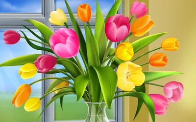 Фон рабочего стола где видно букет, тюльпаны, цветы, весна, ваза, обои на рабочий  стол, bouquet, tulips, flowers, spring, vase, wallpaper