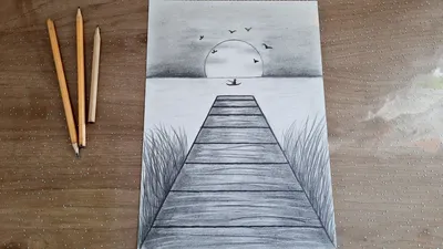 Рисунок #1. Ночной пейзаж. ASMR рисунок карандашом / Как научиться рисовать  / Срисовки - YouTube