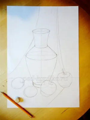 Рисунок натюрморт с фруктами для начинающих (49 фото) » рисунки для срисовки  на Газ-квас.ком