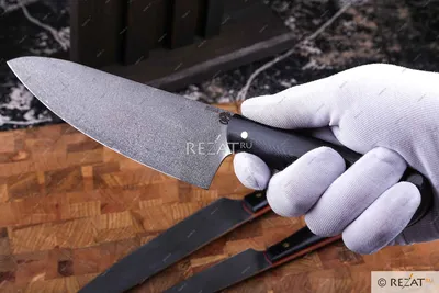 Набор кухонных ножей \"Шеф\" 4 предмета, сталь 95х18, красное дерево в  интернет магазине ножей - РусБеръ