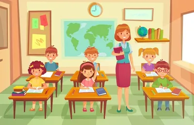 Учитель с ее ученики в классе в начальной школе Стоковое Фото - изображение  насчитывающей учитель, слушать: 200071856