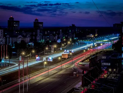 Изображение Огни ночного города Город и городские пейзажи Разное Черно-белые