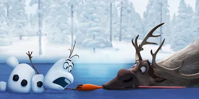 Обои на рабочий стол Olaf / Олаф олень и снеговик Sven / Свен из мультфильма  Frozen 2 / Холодное сердце 2, обои для рабочего стола, скачать обои, обои  бесплатно