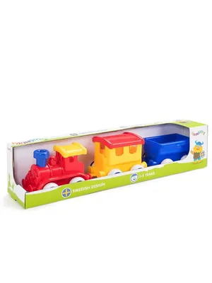 004421 - Детский игровой комплекс «Паровозик с двумя вагончиками» для  детской площадки