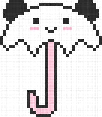 Panda Umbrella Perler Bead Pattern | Bead Sprites | Animals Fuse Bead  Patterns