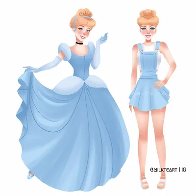 Золушка от классической принцессы до современной девушки | Disney princess  fashion, Disney princess drawings, Disney princess modern