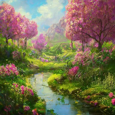 Картина,природа весной,все цветет» — создано в Шедевруме