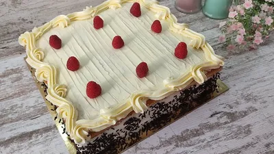 One of the most delicious raspberry cakes! 30x30 cm Large cake with a hand  mixer! - YouTube