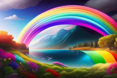 Радуга, реалистическая радуга с облаками на голубой предпосылке Значок  радуги Иллюстрация штока - иллюстрации насчитывающей концепция, гордость:  111288127