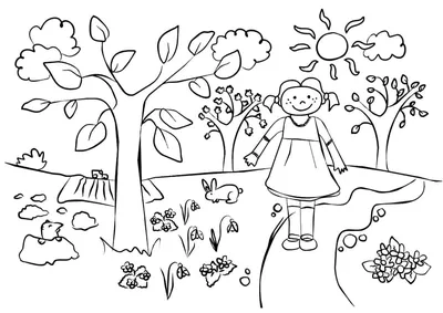Рисунок весны для детей в садик раскраска (47 фото) » рисунки для срисовки  на Газ-квас.ком