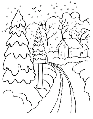 Раскраски на тему зима (41 фото) » Рисунки для срисовки и не только