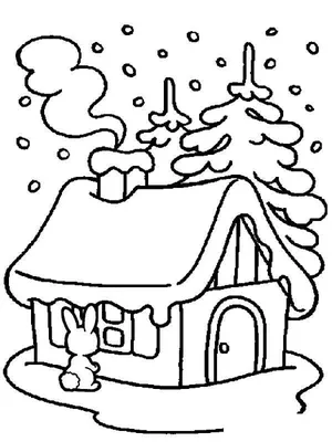 Раскраски зима в деревне распечатать бесплатно в формате А4 (8 картинок) |  RaskraskA4.ru
