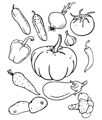 Овощи — раскраски для детей скачать онлайн бесплатно