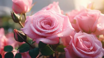 Обои Цветы Розы, обои для рабочего стола, фотографии цветы, розы, розовые,  капли Обои для рабочего стола, скачать обои картинки заставки на рабочий  стол.