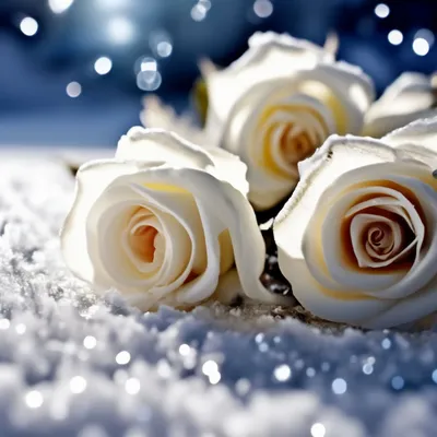 Картинки розы на снегу фотографии