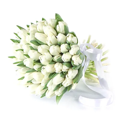 Открытка мини «8 марта», белые тюльпаны, 7 × 7 см.