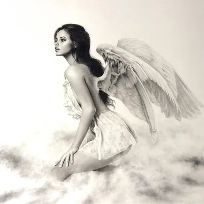 Девушка ангел рисунок - 73 фото