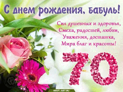 Открытка с днем рождения женщине 70 лет