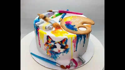 Торт для юной художницы )) миндально-ванильные бисквит , крем чиз и  малина)) и имбирные пряники..... | Cake, Desserts, Food