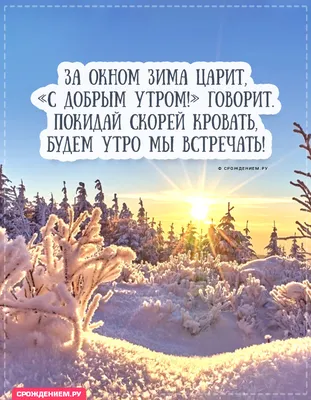 Картинка \"Доброе зимнее утро\", с утренним снежным лесом • Аудио от Путина,  голосовые, музыкальные