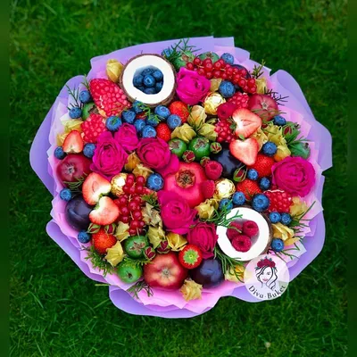 Корзина с фруктами и цветами купить доставка в Красноярске Агава