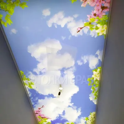Матовый натяжной потолок с рисунком весны НП-1100 - цена от 2490 руб./м2