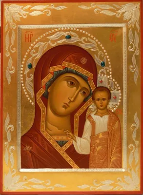Купить Икона Казанской Божией Матери (ручная роспись) в наличии по цене  260000 рублей