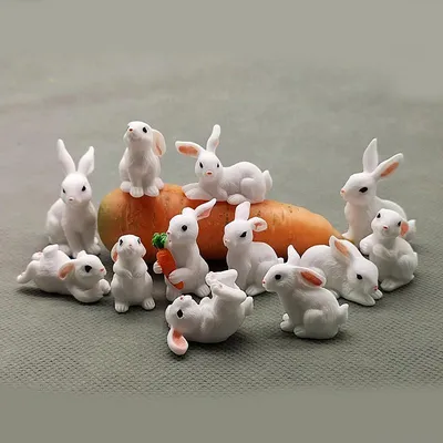 Пасхальное украшение, миниатюрная фигурка зайца в виде животного,  скульптура зайца, декор для вечерние, подарок кролику | AliExpress
