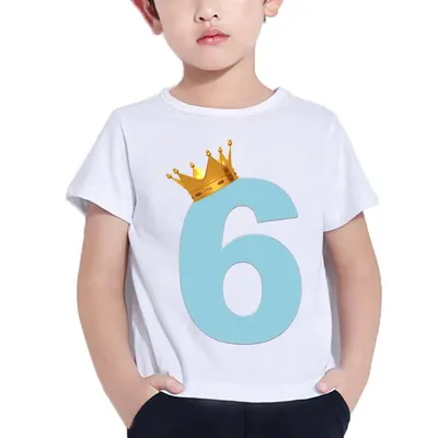 Детская футболка, футболки с надписью «корона на день рождения», одежда для  мальчиков, одежда для девочек, персонализированные топы, детские футболки,  одежда для малышей – лучшие товары в онлайн-магазине Джум Гик