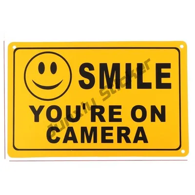 Виниловая Предупреждение йка с надписью «Smile You Are on» | AliExpress
