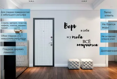 Наклейка интерьерная большая надпись на стену \"Верь в себя и у тебя все  получится\" на стекло, мебель, дверь купить по выгодной цене в  интернет-магазине OZON (447093916)