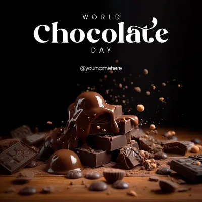 Смешная открытка на Всемирный день шоколада и красивая картинка  поздравление скачать