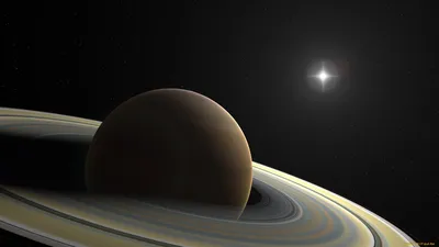 Обои на рабочий стол Космос, планета Сатурн с кольцами, обои для рабочего  стола, скачать обои, обои бесплатно