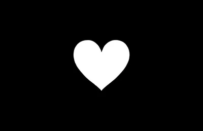 Обои iPhone: Красивое белое сердце на черном фоне