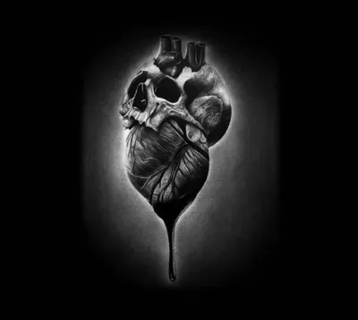 Рисунок сердца на черном фоне - 87 фото