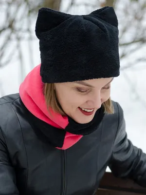 Шапка с ушками, женская шапка шарф с ушками и варежками, зимняя купить по  низким ценам в интернет-магазине Uzum (781329)