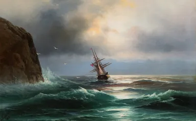 Купить цифровую версию картины: Якоб Исаакс ван Рейсдал - Штормовое море у  побережья Норвегии | Артхив