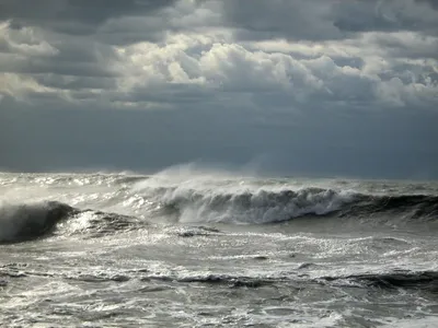 Черные облака над штормовым морем. Ладисполи. Италия. Stock Photo | Adobe  Stock