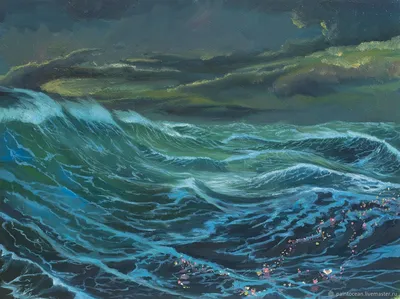 Штормовое море» картина Грибанова Игоря маслом на холсте — купить на  ArtNow.ru