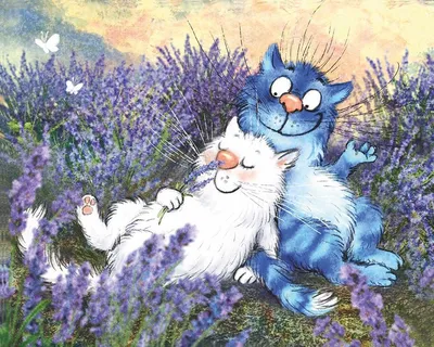 Синий кот прикольные рисунки - 19 фото