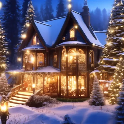 Картинки сказочный домик зимой фотографии